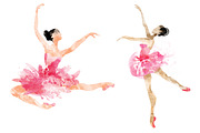 Pink ballet.watercolor, a Person Illustration by art_mouse (Thumbnail 2 of 7)