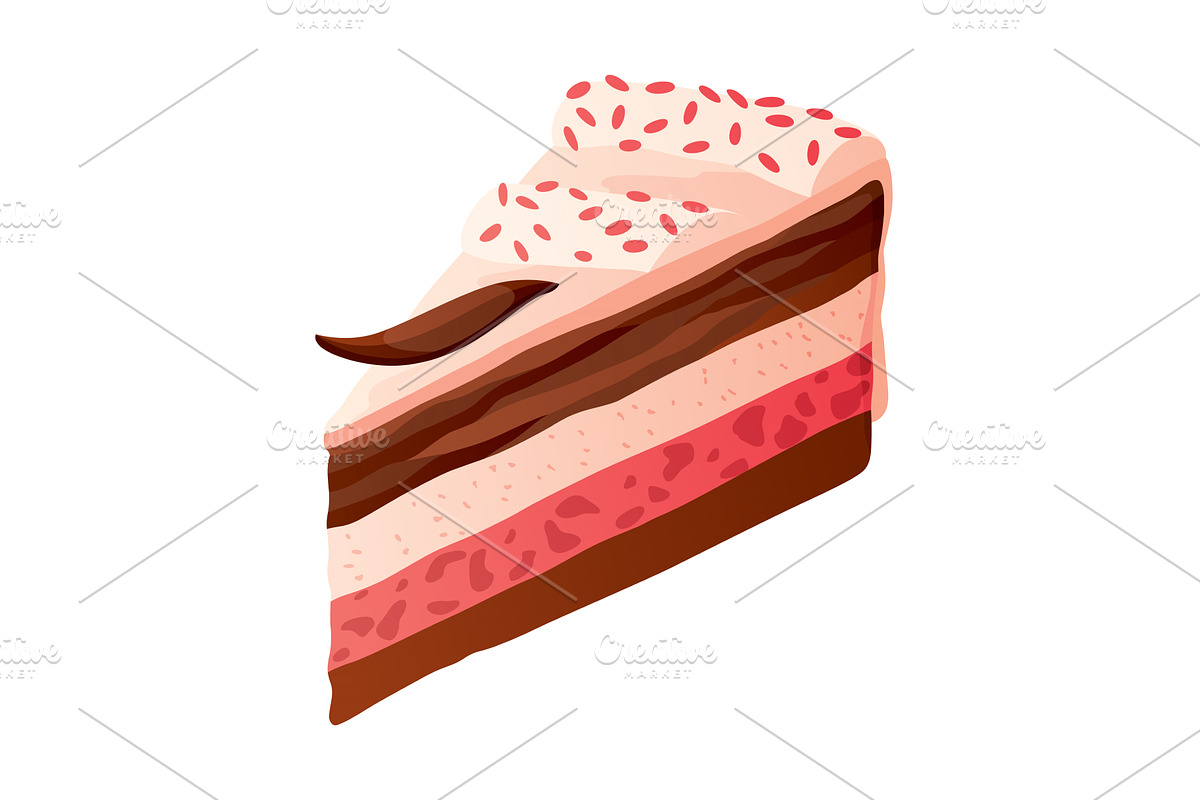 Cake slice. Colorful sweet cake, an Illustration by the8monkey