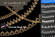 10 Lace Procreate brushes, a Brush Add-On by Nan'Heidi (Thumbnail 1 of 2)