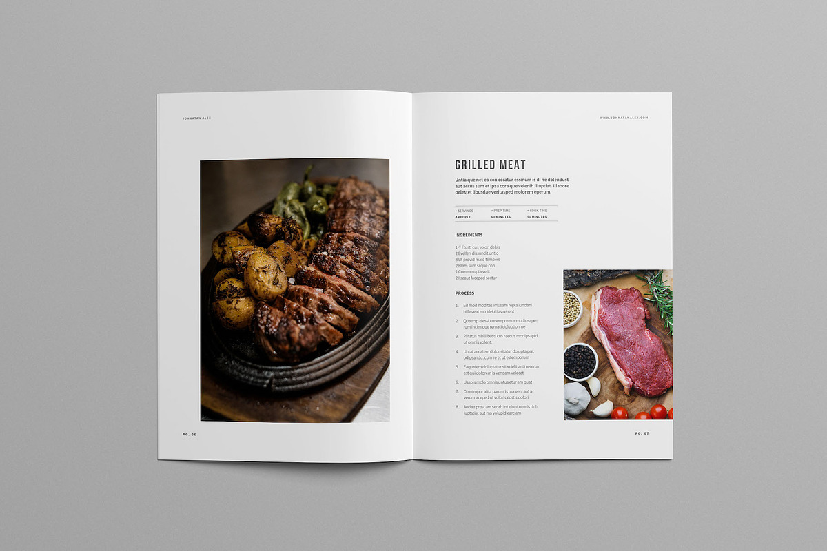 Minimal Cookbook/Recipes Book, a Brochure Template by Meenom Templates (Photo 5 of 14)