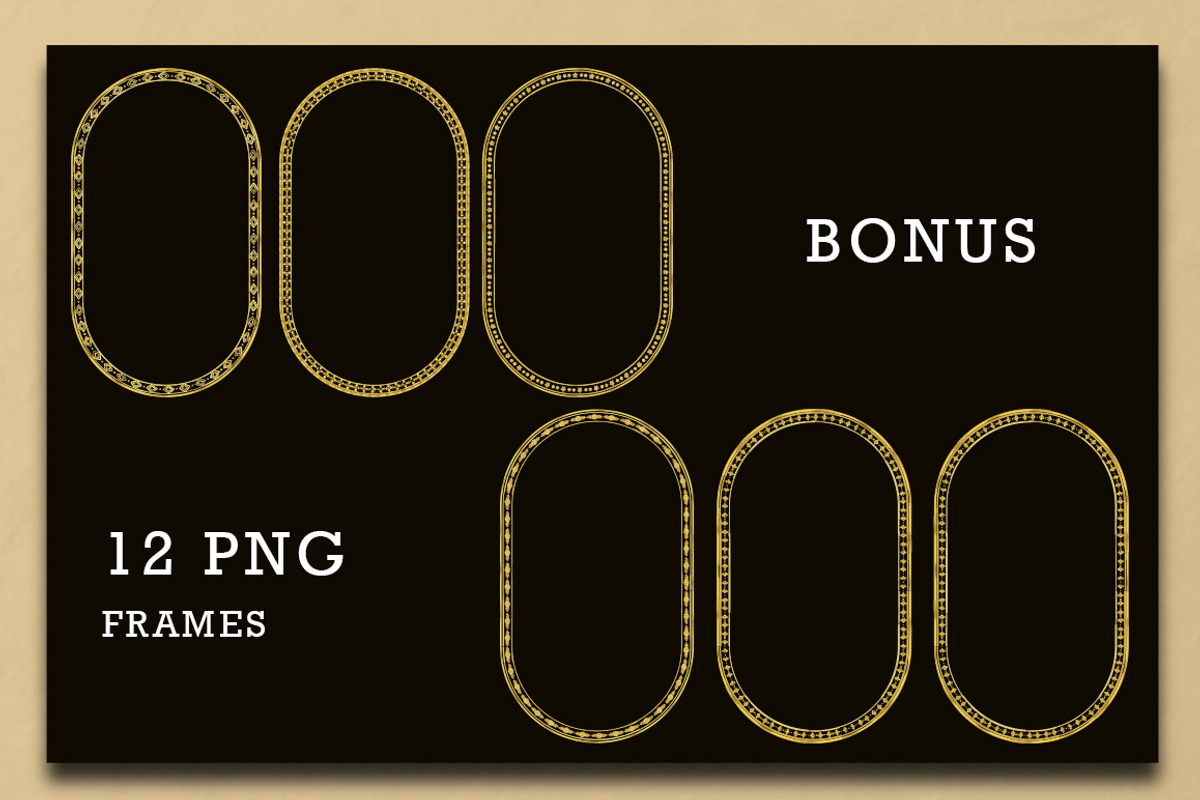 Golden Vintage AI Brushes + BONUS, a Decorative Illustration by Design Unique (Photo 8 of 9)