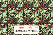 Holly, Berries & Bells Pattern, a Pattern Graphic by Little Creative Scribbles (Thumbnail 1 of 5)