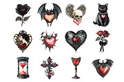 Vintage Goth Valentine Gothic Clip A, an Illustration by Design Market (Thumbnail 3 of 3)