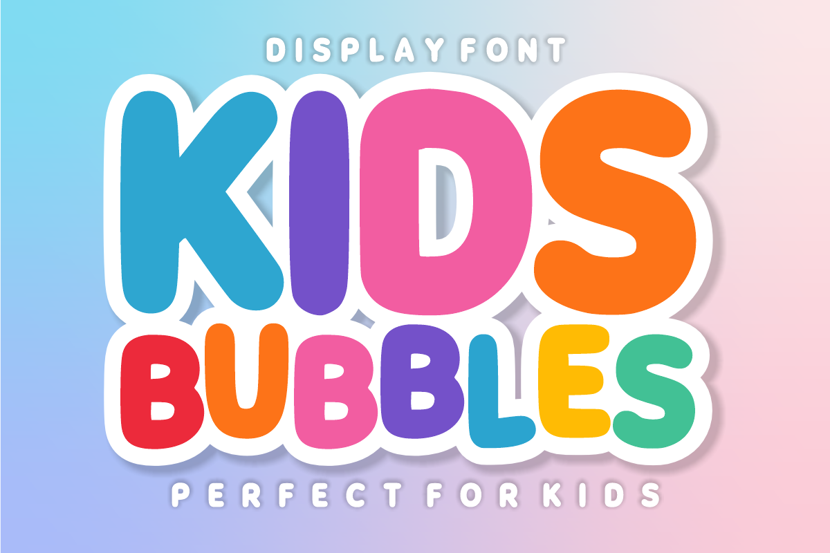 Kids Bubbles - Cute Bubble Font, a Sans Serif Font by KiddoGlyphs Studio (Photo 1 of 5)