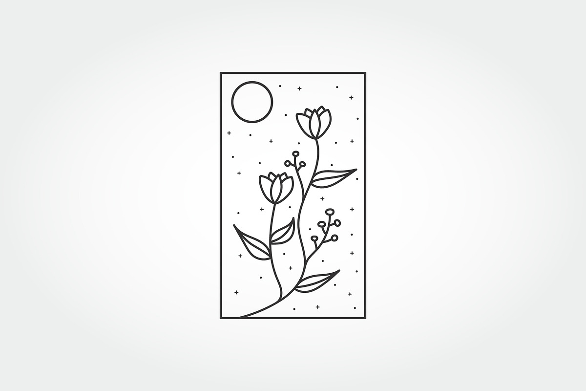 Minimalist Flowers Simple Line Art, a Branding & Logo Template by PrastHF (Photo 2 of 2)