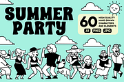 Summer Party | Doodle Clipart Set, an Illustration by Iris Atelier (Thumbnail 1 of 5)