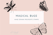Butterflies and Bugs Procreate Stamp, a Brush Add-On by BohoCalligraphy (Thumbnail 1 of 3)
