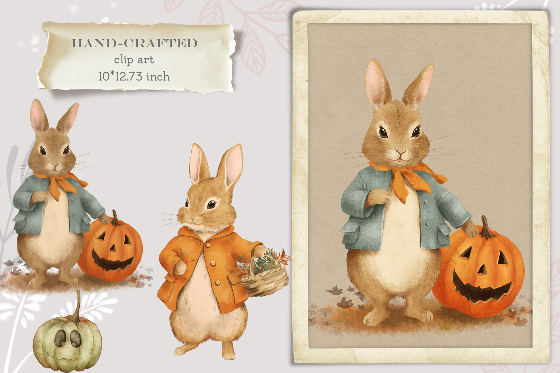 Autumn Peter Rabbit Card&Clipart