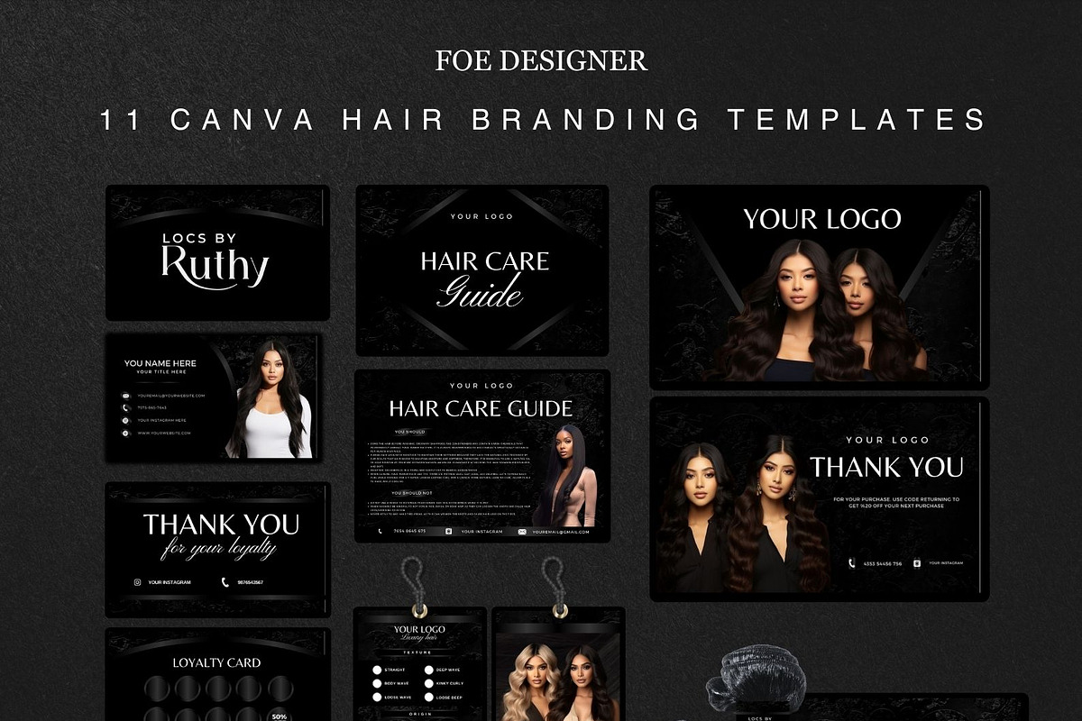Hair Branding Kit | Hang Tags Thank, a Branding & Logo Template by Foedesigner (Photo 1 of 8)