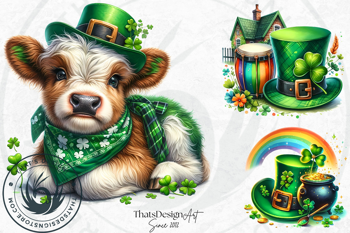 St Patrick's Day Clipart Set, a Seasonal Illustration by ThatsDesignArt (Photo 10 of 10)