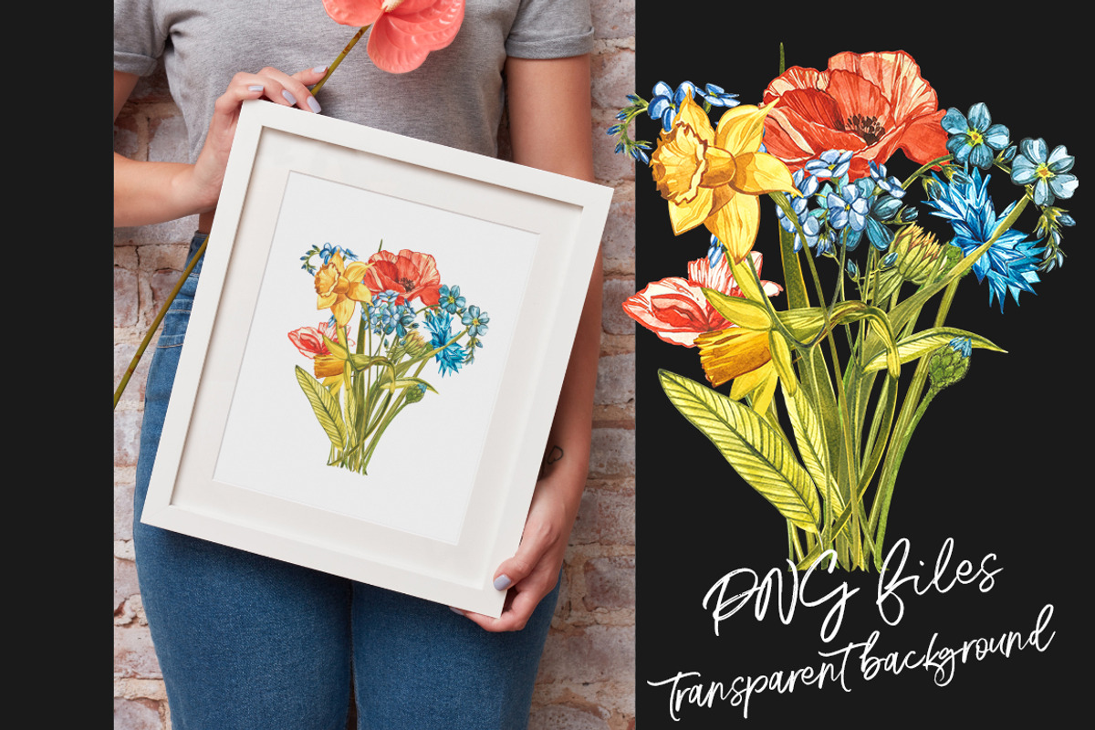 Wildflowers & Gardenflowers clipart, a Decorative Illustration by Ann Astro (Photo 9 of 9)