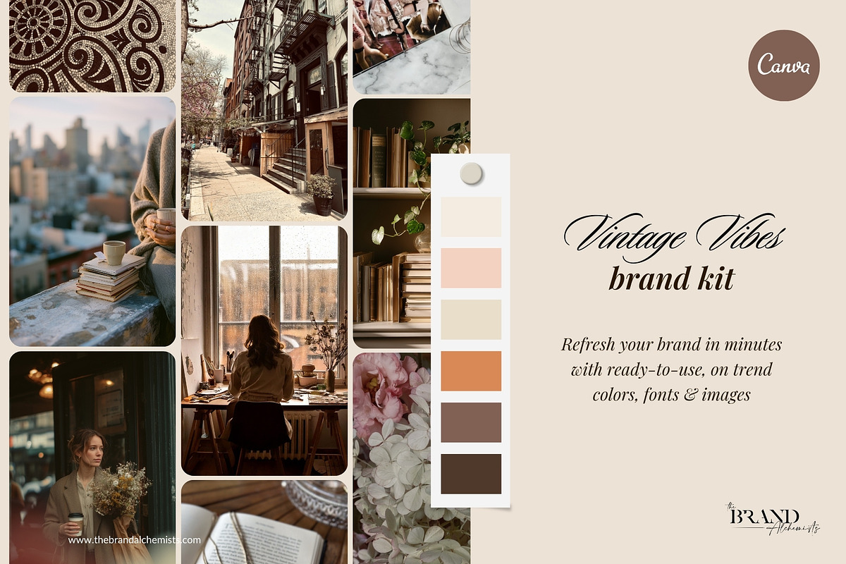 Vintage Vibes Brand Kit+Stock Images, a Branding & Logo Template by The Brand Alchemists (Photo 1 of 10)