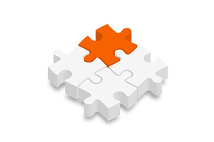 3D jigsaw puzzle pieces