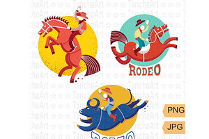 Cowboy Rodeo Rider Western Clipart