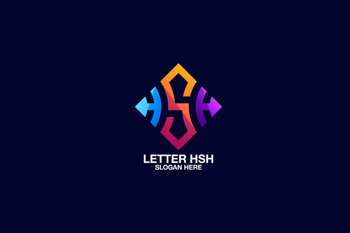 triple letter hsh vector template, a Branding & Logo Template by OmerStudio