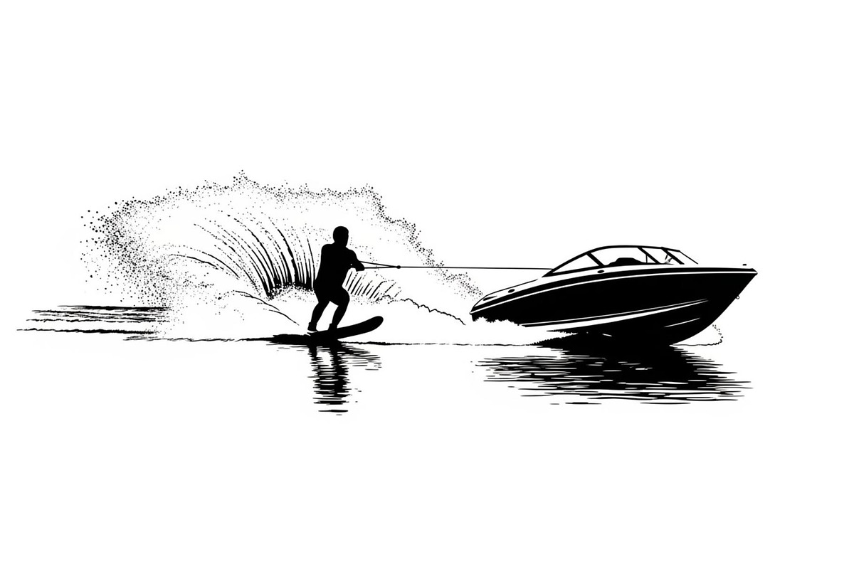 Water Ski Silhouette Vector Bundle, an Illustration by Designs_River (Photo 31 of 51)
