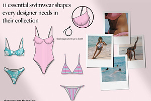 High Res Swimwear Flats Templates