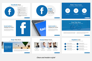 Facebook Report PowerPoint Template