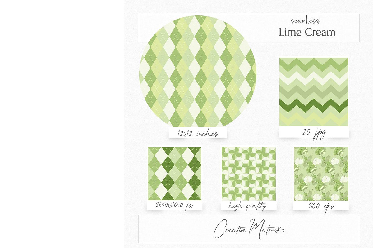 Lime Cream Seamless Digital Paper, a Pattern Graphic by Creative Matrix82 (Photo 2 of 6)