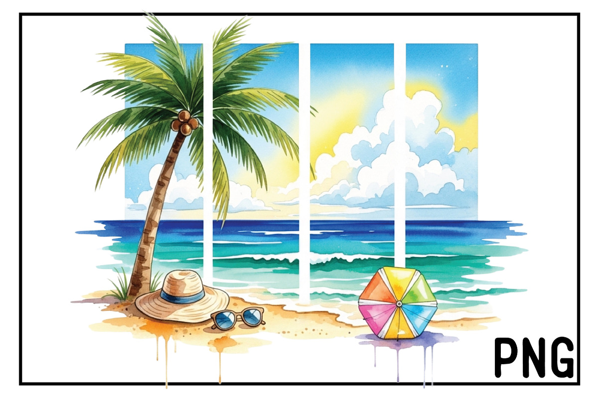 Summer Beach PNG, an Illustration by Black Bird Studio (Photo 1 of 3)