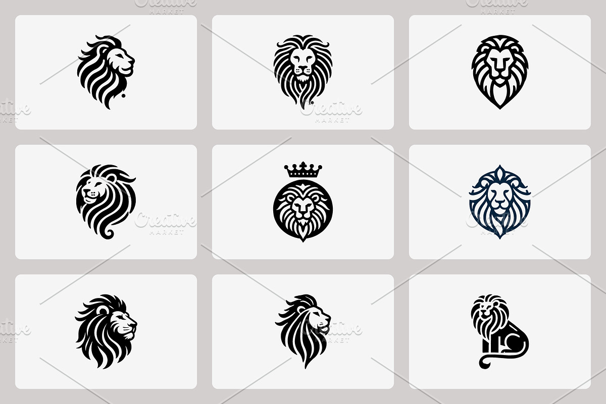 Modern Lion Mascot Logo Bundle, a Branding & Logo Template by Vectorium Studio (Photo 7 of 21)