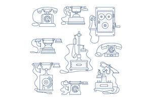 Set of Retro Phone
