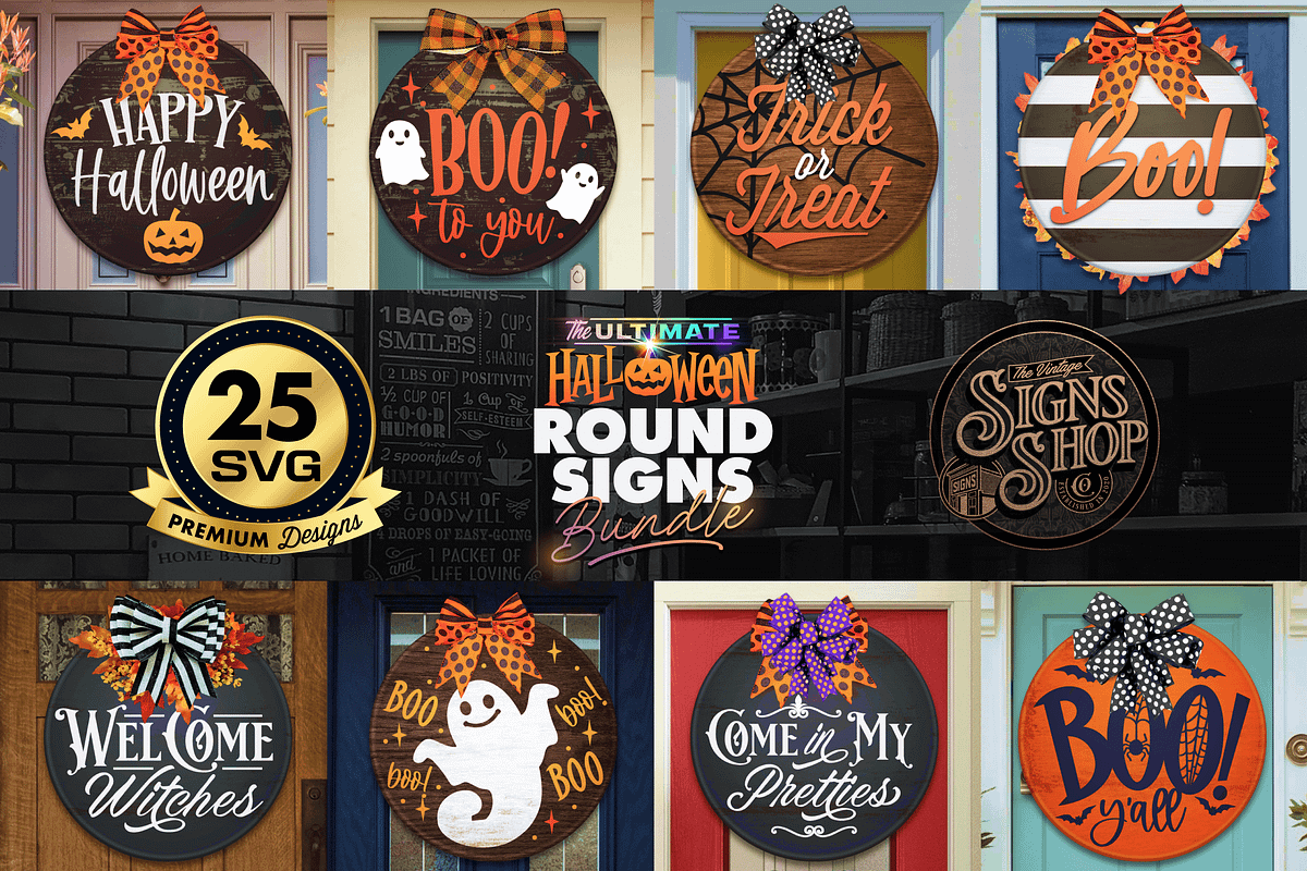 25 Halloween Door SVG Signs Bundle, a Seasonal Illustration by Asaelv Shop! (Photo 3 of 7)