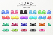 Watercolor Clogs Clipart, a Person Illustration by Corner Croft (Thumbnail 4 of 8)