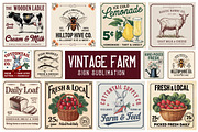 Vintage Farm Sign Sublimation Bundle, an Illustration by CreationArt (Thumbnail 1 of 3)