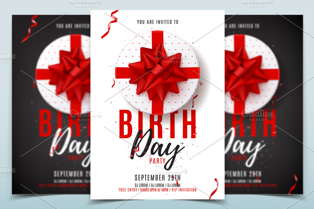 Flyer template for Birthday Party, a Flyer Template by Andrey Yaroslavtsev
