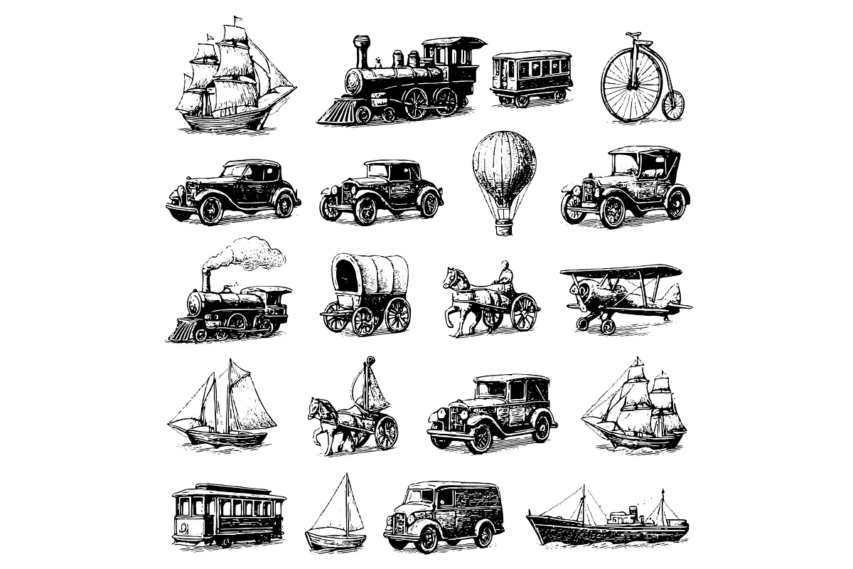 Transport Vehicles Illustrations, an Object Graphic by nikagraphic