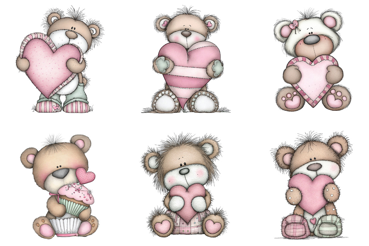 Whimsical Teddy Bear Valentine Clipa, a Graphic by CraftArtStudio (Photo 2 of 6)