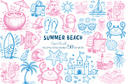 Summer Beach SVG PNG Hand Drawn Bund, an Illustration by Daily.Designs (Thumbnail 1 of 4)