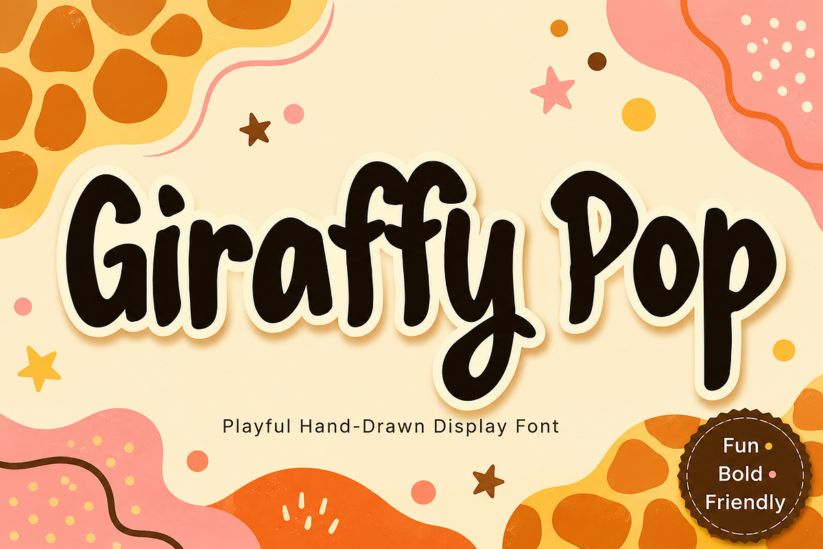 Giraffy Pop – Playful Display Font, a Script Font by Wow Magic (Photo 1 of 4)