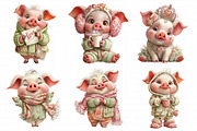 Watercolor Valentine Pig Clipart, an Illustration by Daily.Designs (Thumbnail 4 of 6)