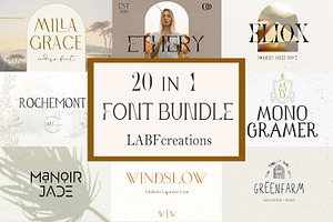 Font BUNDLE. 20 Fonts In 1.