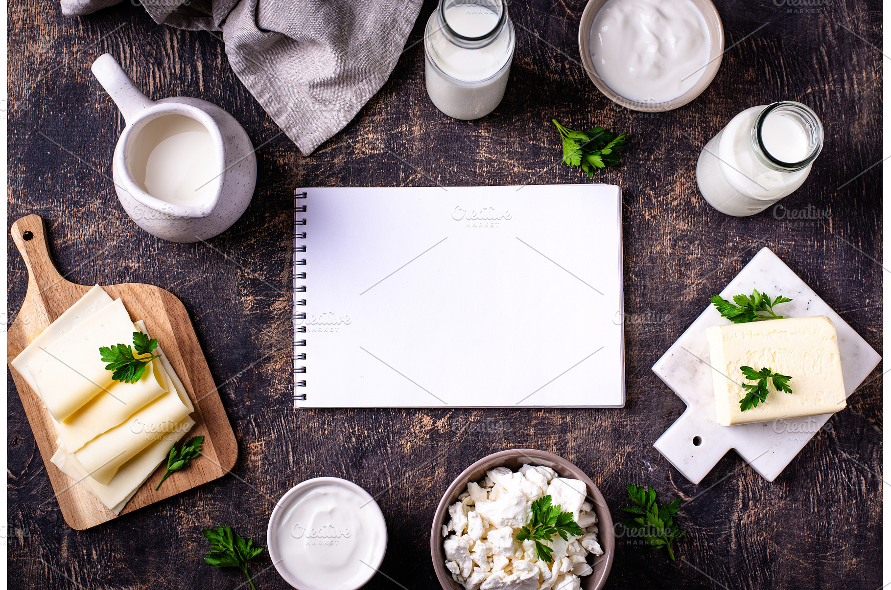 Dairy products. Milk, cottage cheese, a Food & Drink Photo by Yulia Furman