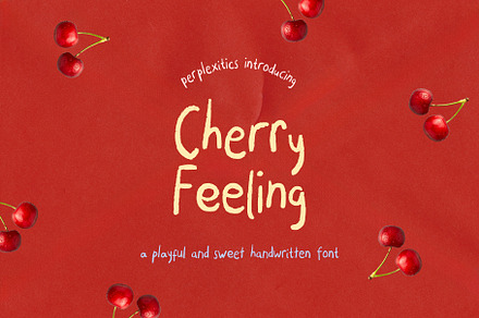 Cherry Feeling Handwritten Font, a Handwritten Font by Perplexitics