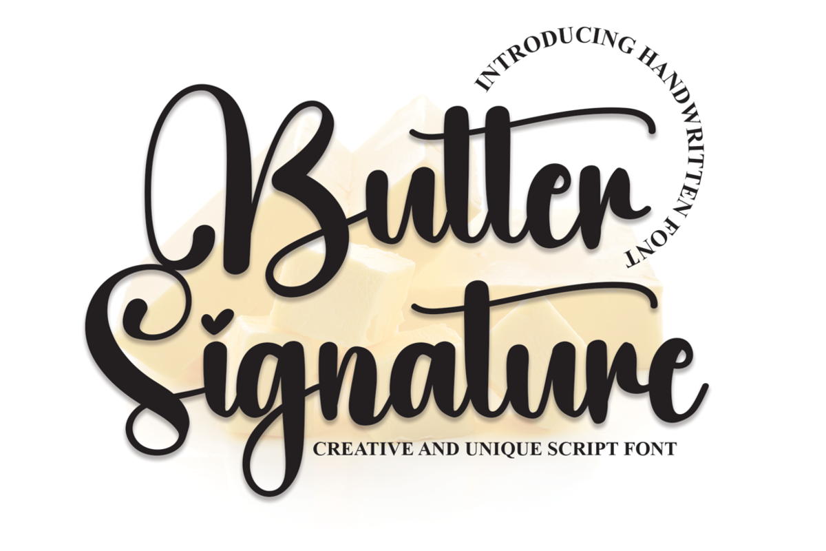 Butter Signature | Script Font, a Script Font by Scratchones (Photo 1 of 8)