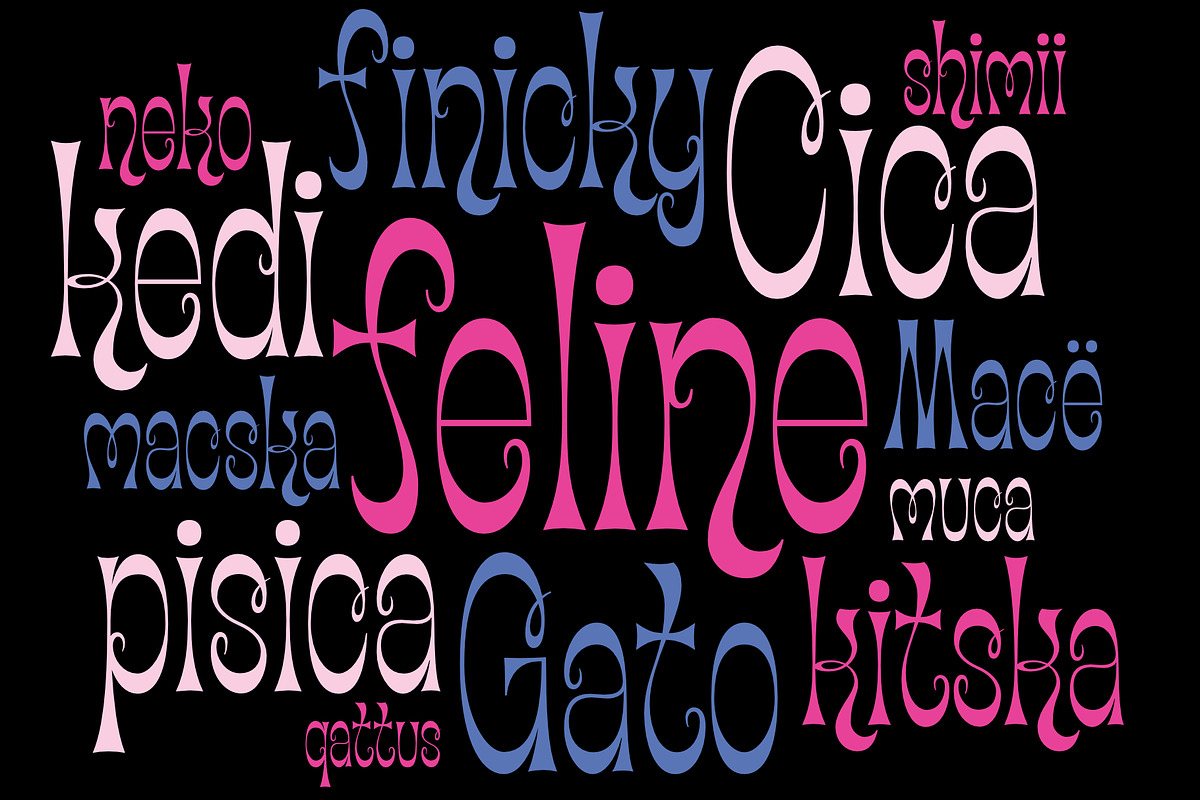 Cica - a fun finicky feline font! preview 2