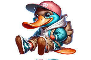 Streetwear Graffiti Platypus PNG Set