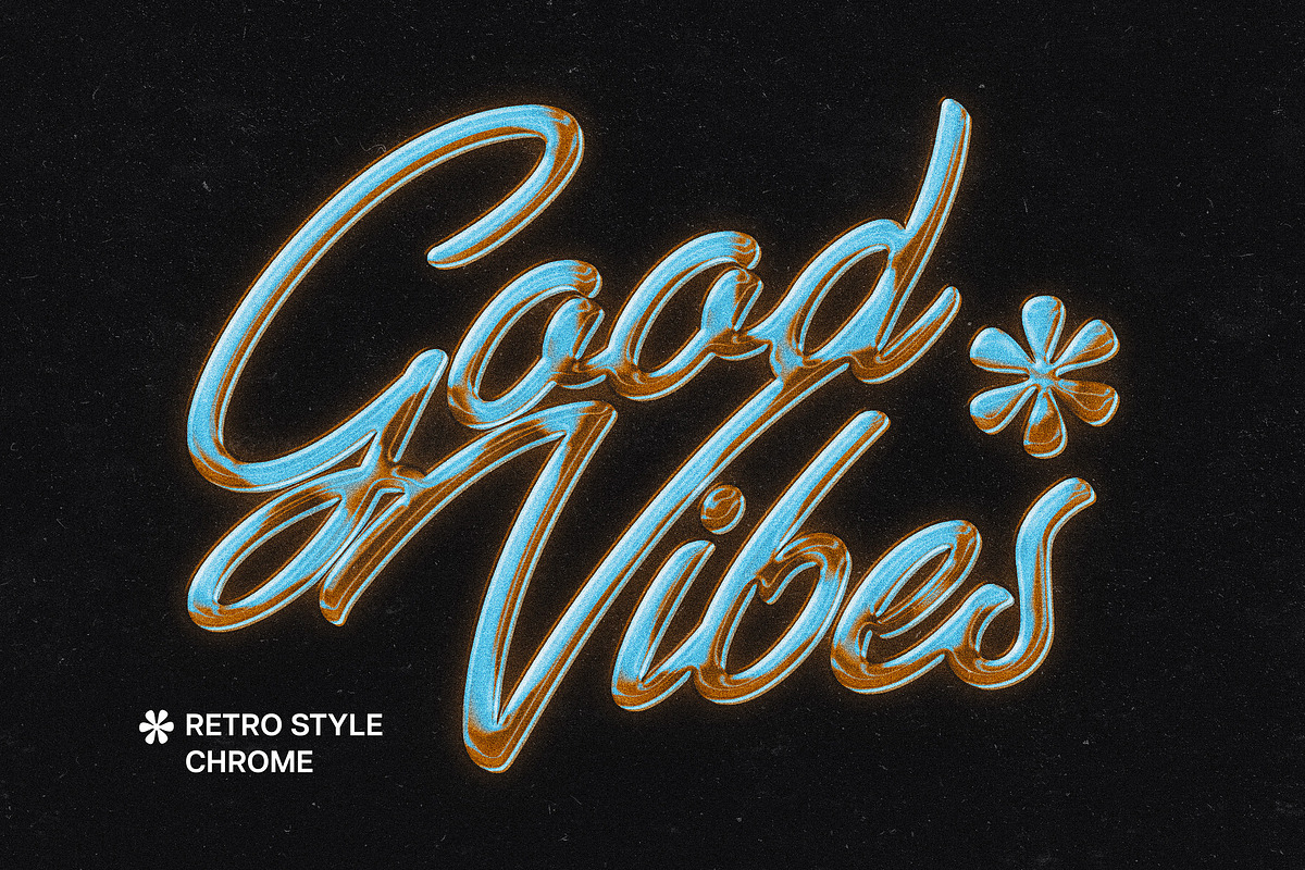 Retro Style Chrome Text Effect, a Layer Style Add-On by Design Squad (Photo 1 of 5)
