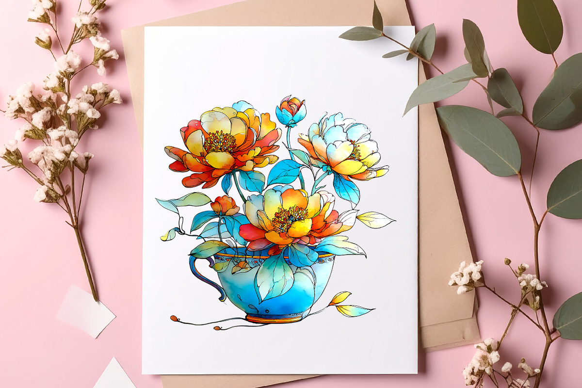 Whimsical Mother's Day Flowers Clipa, an Illustration by SinaCreation (Photo 7 of 8)