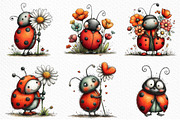 Whimsical Spring Ladybug Clipart, an Illustration by Craft Nest (Thumbnail 3 of 8)