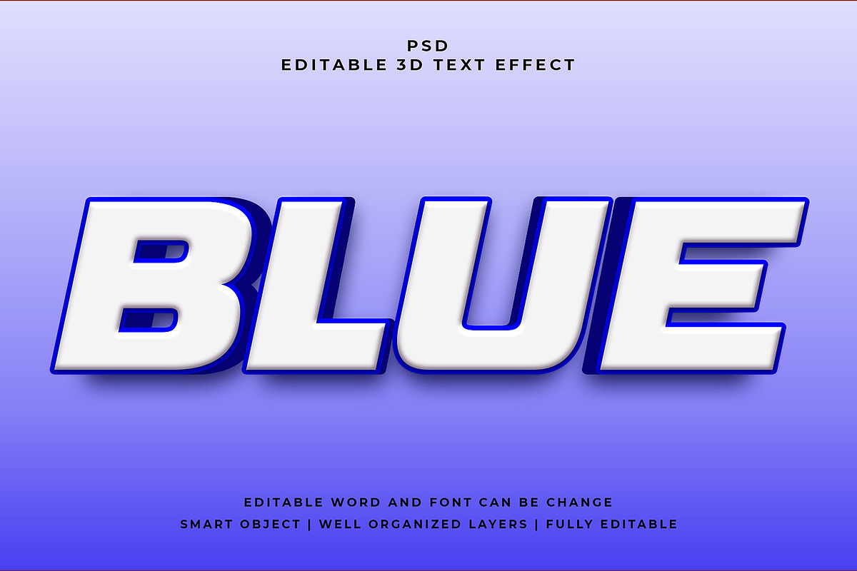 Blue 3d Editable Text Effect Style, a Layer Style Add-On by designermdnazir