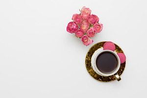 Tea and roses styled stock