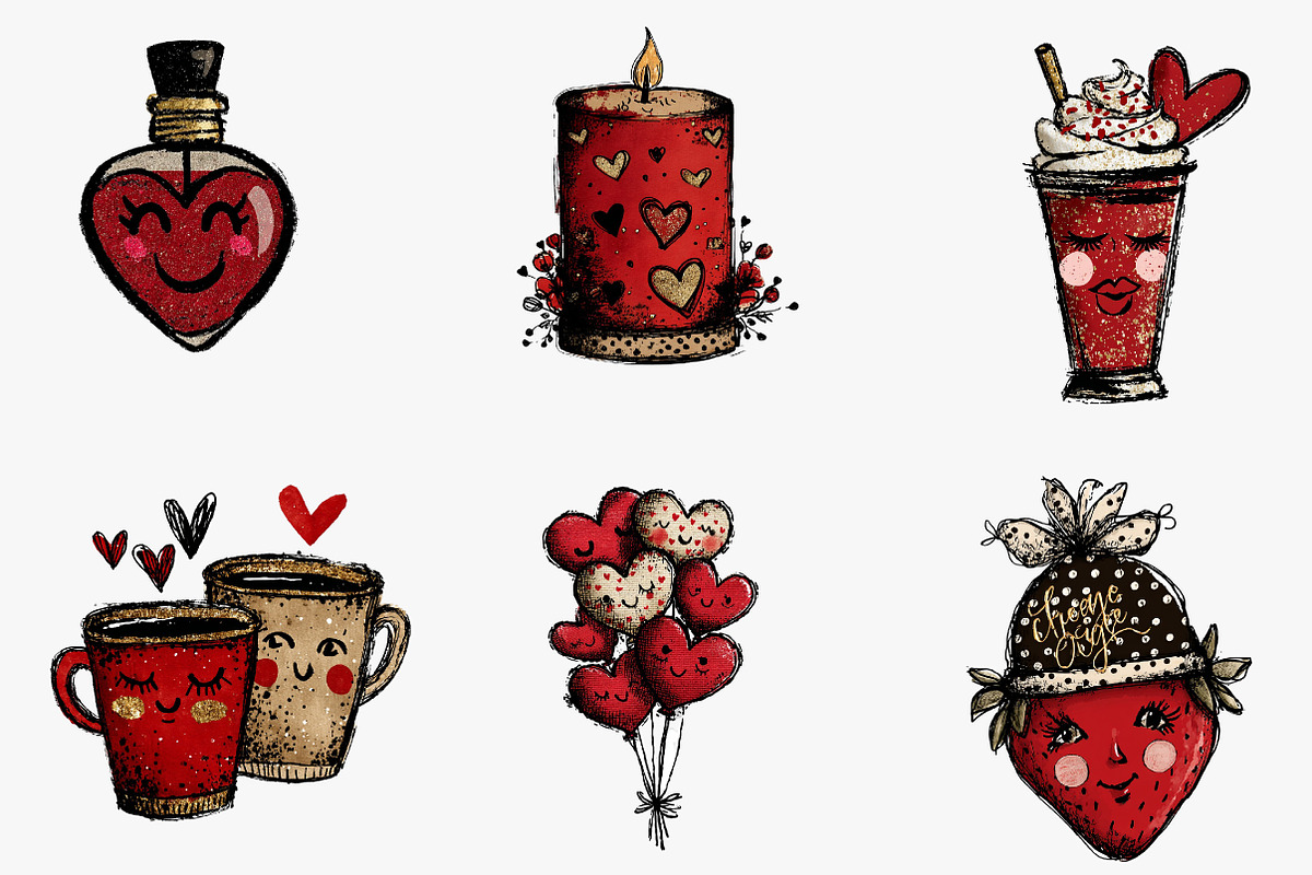 Valentines Day Clipart Png, an Illustration by CreationArt (Photo 3 of 5)