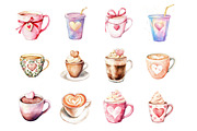 Valentine's Day Coffee Cup Clipart, an Illustration by Design Market (Thumbnail 3 of 3)