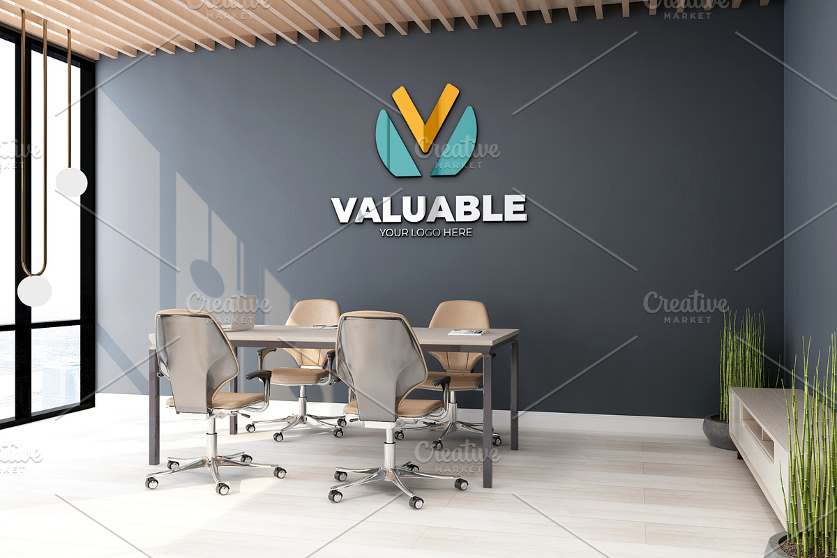 PSD Office Wall Logo Mockup, an Advertising Mockup by Ayy (Photo 10 of 23)