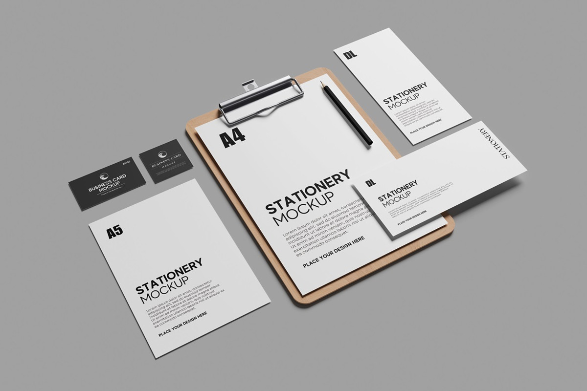 Stationery Mockup Top View, an Advertising Mockup by GraphicWindow (Photo 5 of 6)